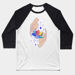 Pride month rainbow flower boho Baseball T-Shirt